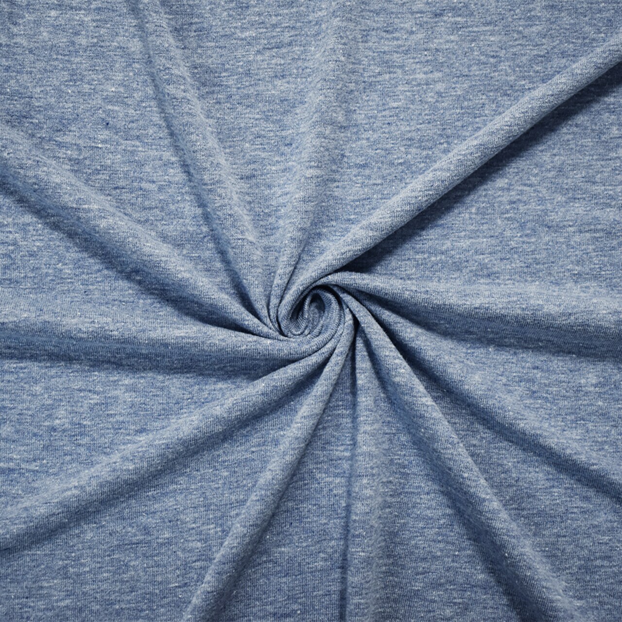 Light Denim Heather Solid Cotton-Poly Spandex Knit Fabric - 10 oz - Reorderable By the Yard